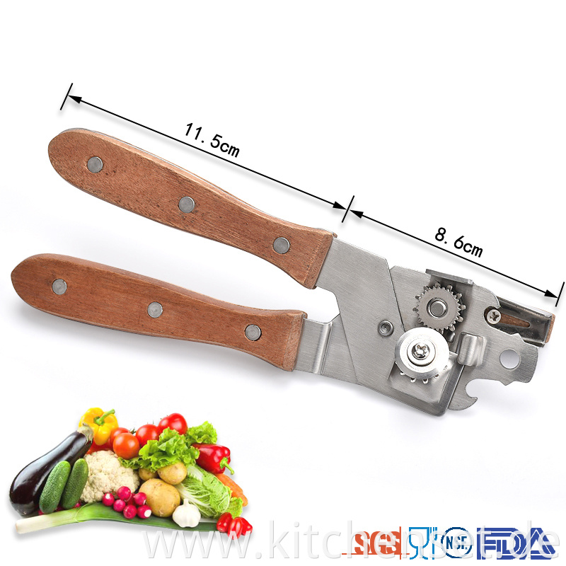 Stainless Steel Wooden Can Opener